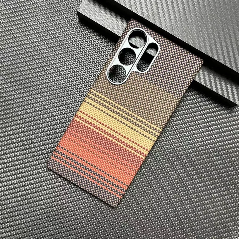 For Samsung S25Ultra Luxury Carbon Fiber Kevlar Magnetic Phone Case For Samsung Galaxy S24 S23 Ultra Anti Shock Protective Cover
