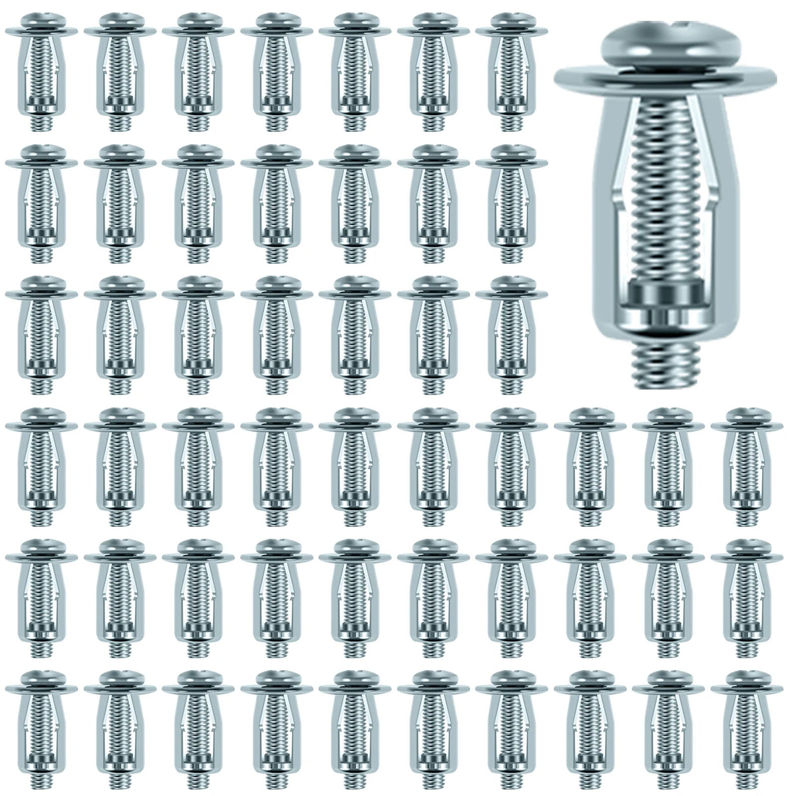 80Pcs Blütenblatt Mutter Expansion Schraube Carbon Stahl Jack Muttern Set Blütenblatt Form Metall Jack Mutter Kit Robuste Hohl wand Befestigung Expansion