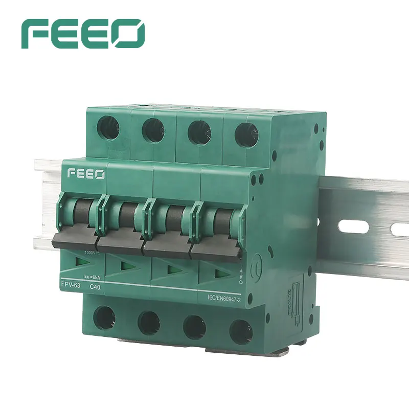 

FEEO Solar 4P 80A 100A 125A DC MCB 1000V Circuit Breaker For PV System C Curve MCB CE Certificate