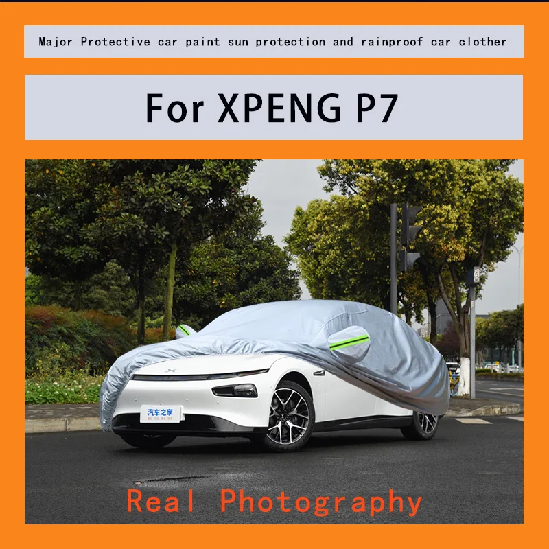 

﻿﻿For XPENG P7 Car Covers Outdoor Waterproof Dustproof Sun Rain Snow Protection Thick Oxford Cloth Full Outer Cover