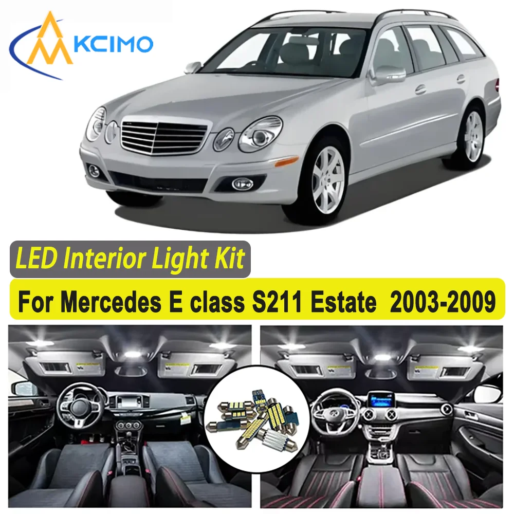 

Kcimo LED For Mercedes E class S211 Estate 2003-2009 Premium Bright LED Interior Dome Map Trunk Light Kit Car Led Lamps Canbus