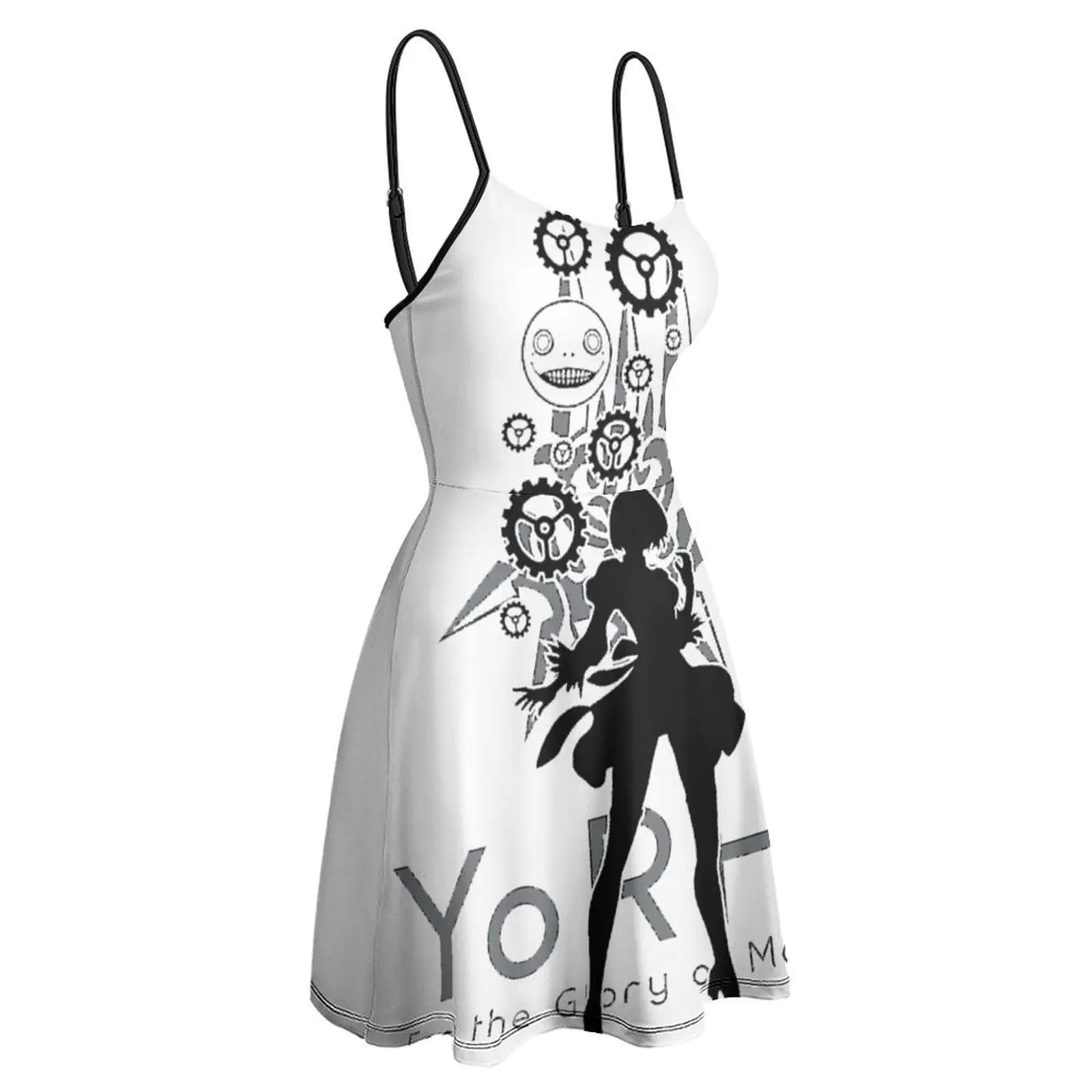 Sexy NieR Automata 2B YoRHa Consolador para Mulheres, Vestido Sling, Festas Casuais, Vestidos de Vestido Feminino, Qualidade Superior