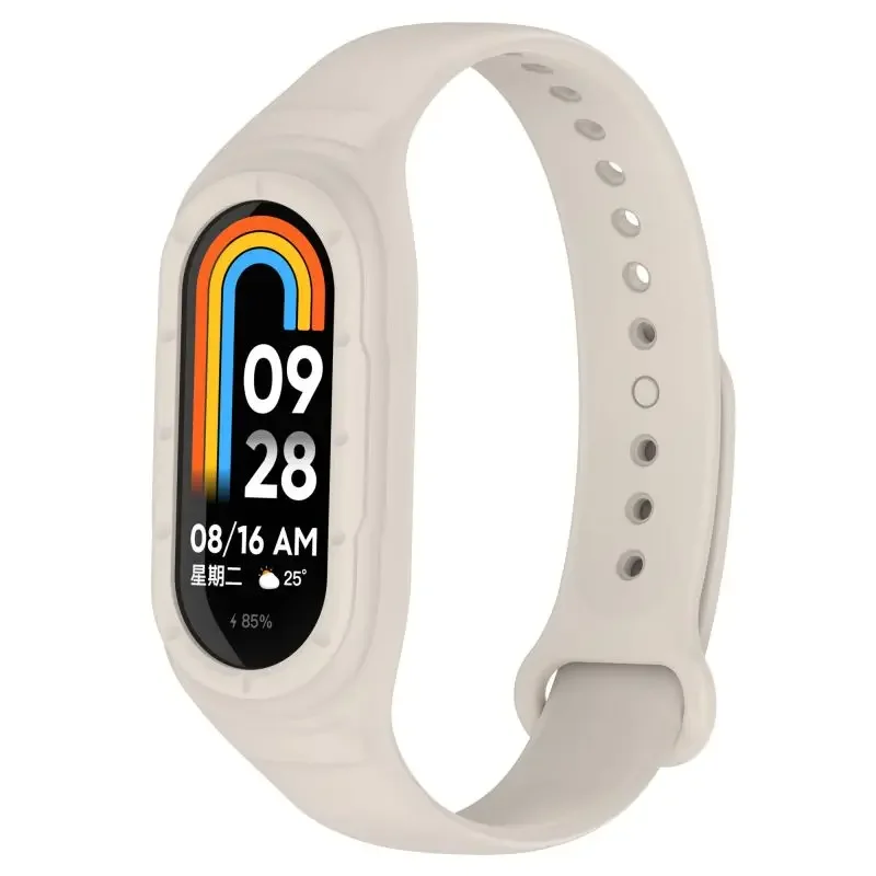 Esporte silicone para xiaomi mi band 9 8 cinta miband 8 nfc relógio inteligente acessórios pulseira + capa caso cinto de pulso correa mi band 8