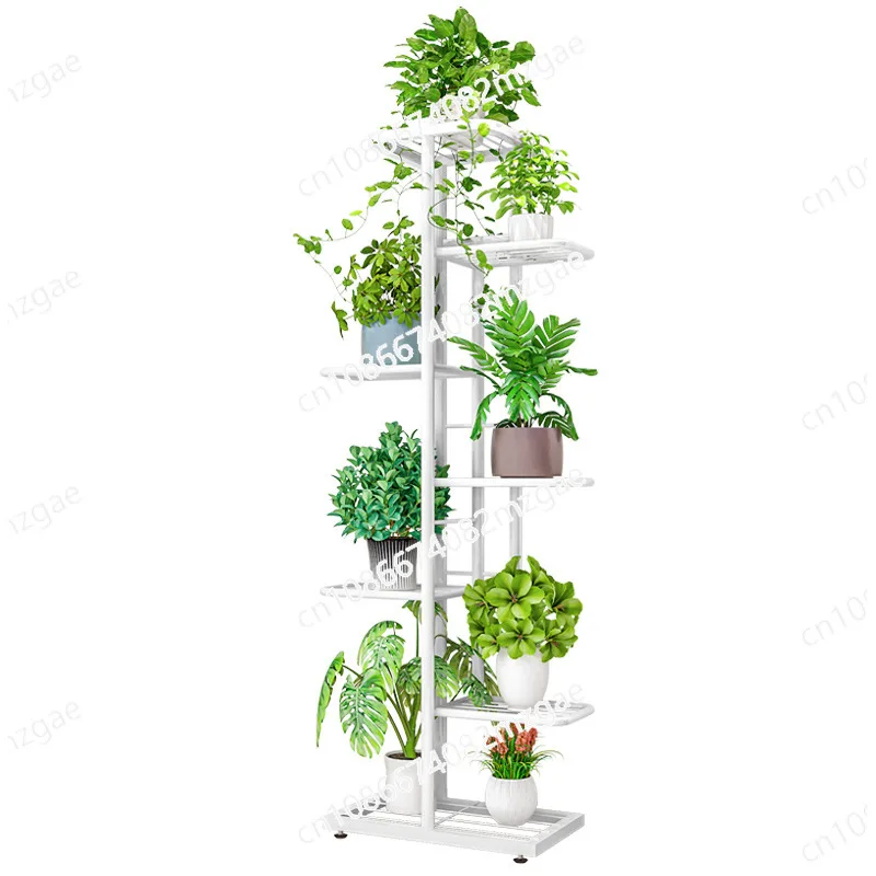 

Flower shelf Nordic indoor home balcony decoration shelf wrought iron living room simple flower pot multi-layer hanger green