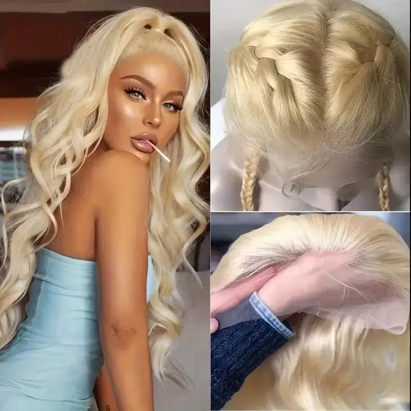 Rosabeauty 613 HD Transparent Body Wave 13x6 Blonde Lace Front Human Hair Wigs 250 Density 13X4 Frontal Wig Preplucked For Women