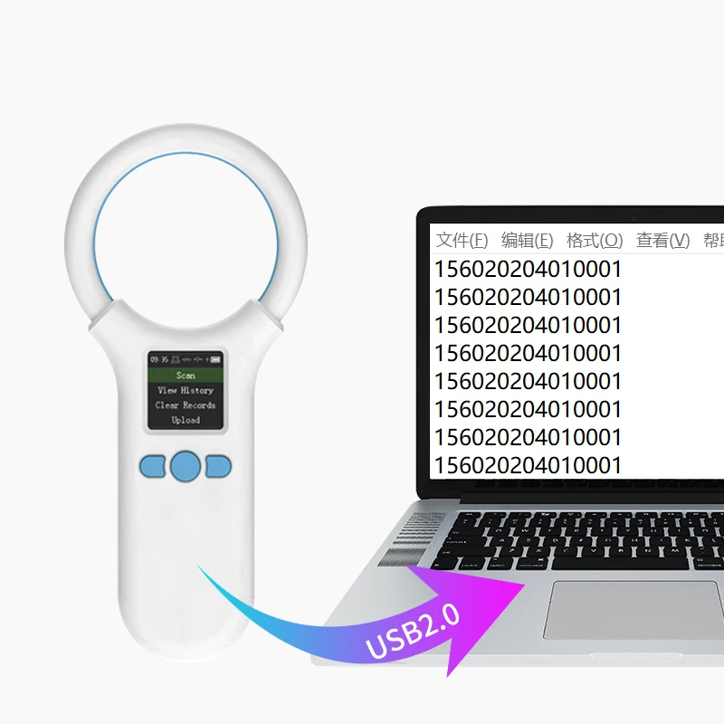 Pet Cat Dog Microchip Scanner - 134.2KHz 125kHz Animal RFID Reader, FDX-B Glass Chip Compatible - USB/Bluetooth/2.4G Tag Reader image 2