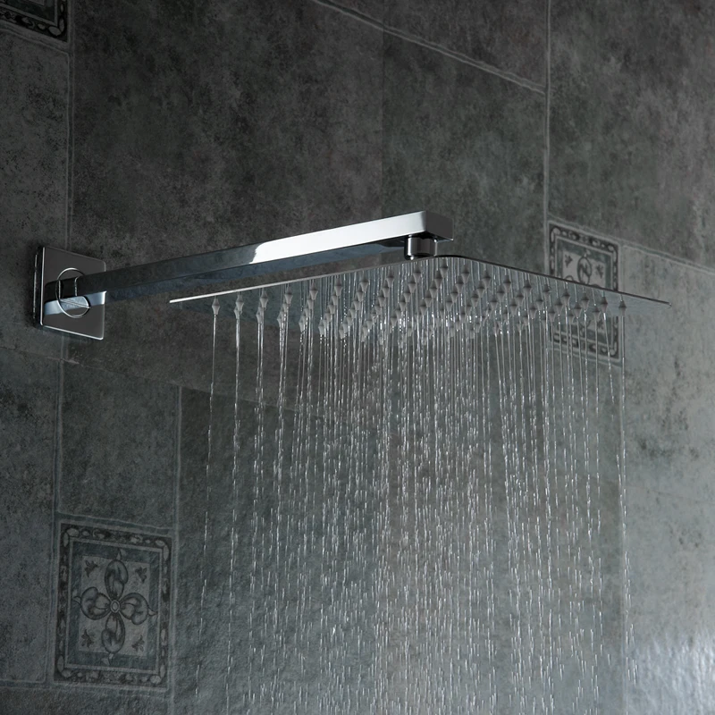 Becola High Quality 8 Inch 10 Inch 12 Inch  Bathroom Rain Shower Head Stainless Steel Rain Shower Head and Shower Arm