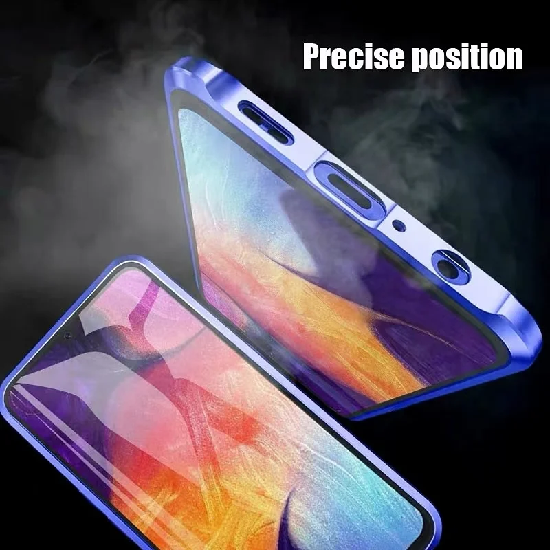 360 Double Sided Magnetic Glass Case For Samsung Galaxy A16 A55 A35 A15 A54 A17 A36 S23 S24 FE S25 Plus Ultra Metal Cover Coque