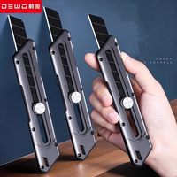 Heavy Duty Metal Steel Utility Knife Multi-Purpose Box Cutter 18mm Black Blades Warehouse Household Cutting Tool Cardboard