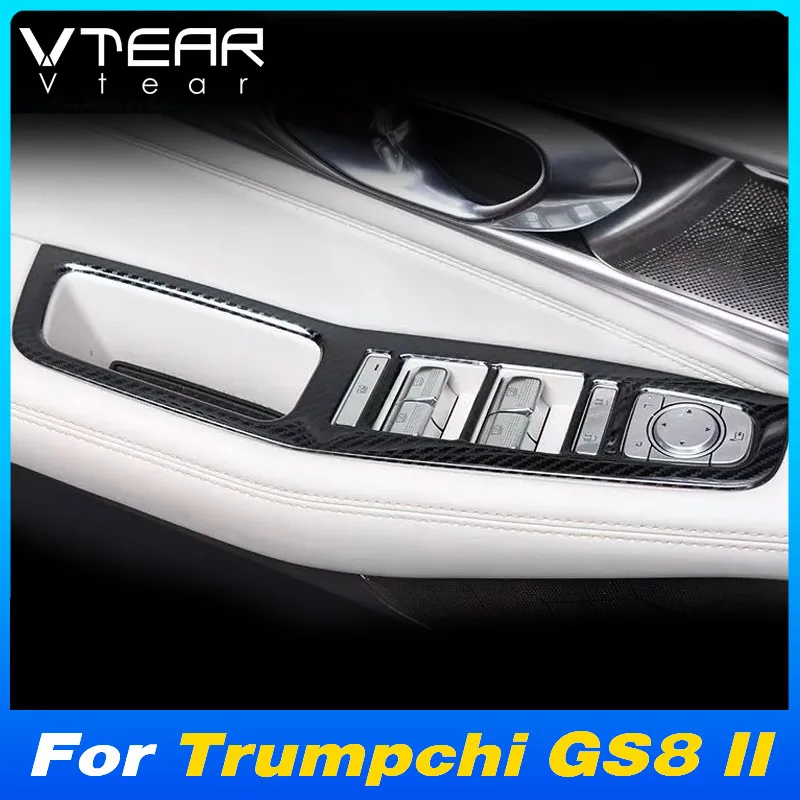 Vtear Car Door Window Adjust Lift Cover Button Switch Panel Frame Trim Decoration Protective Interior For GAC Trumpchi GS8 II 23