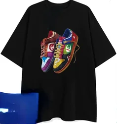 American Vintage Cricket Shoes Graphic Print Short Sleeve T-shirt Men's and Women's Oversize Loose and Versatile Couple Top