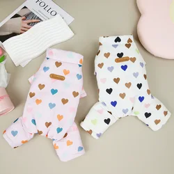 Pet Love Four Leg Coat Autumn/Winter Four Leg Jumpsuit Pet Colorful Love Dog Pajamas Teddy Schnauzer Puppy Clothes