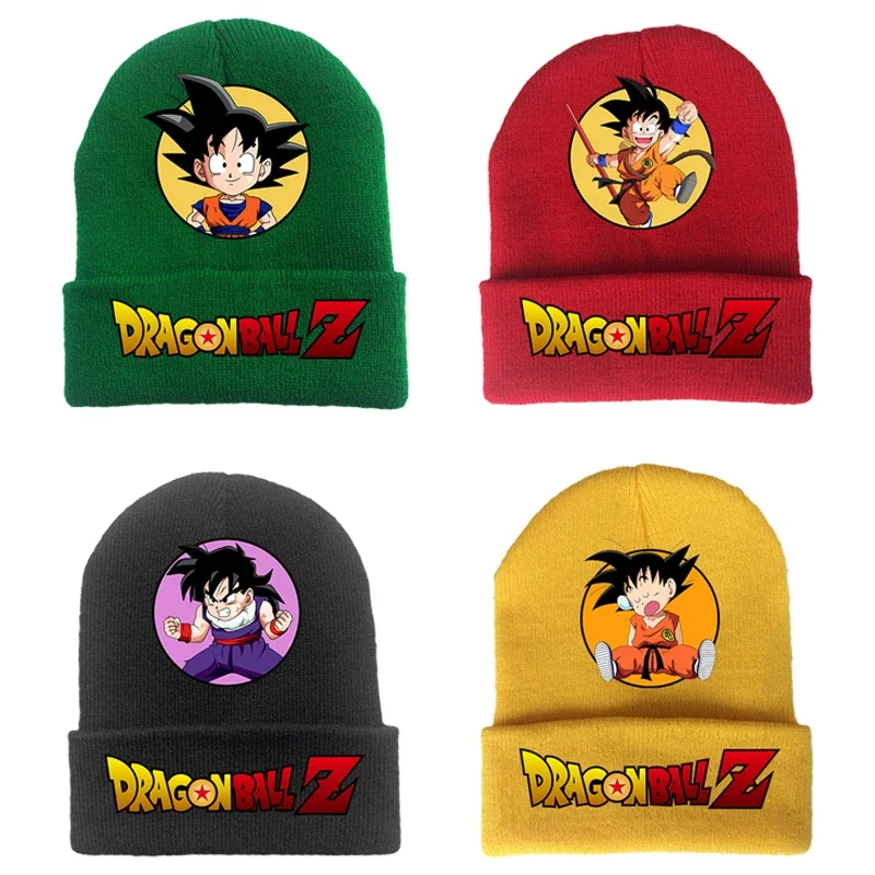 Dragon Ball Z Children Knitted Cap Headgear Boys Autumn Winter Woolen Hat Cartoon Anime Student Bonnet Kids Birthday Cute Gifts