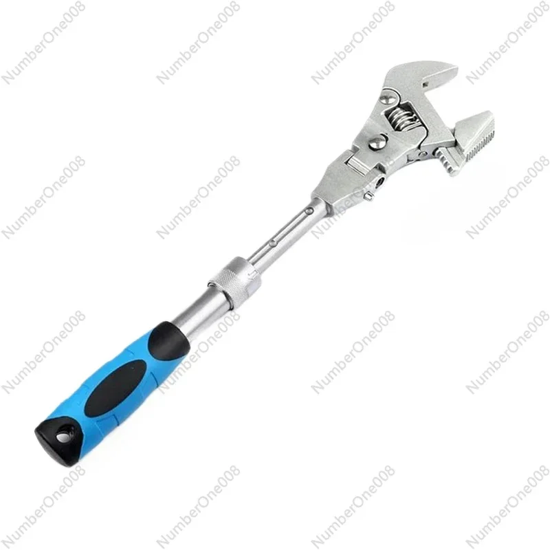 

10 Inch Telescopic Adjustable Spanner 5 In 1 Folding Ratchet Handle Wrench Open End Wrench Water Electricity Wrench Hand Tools