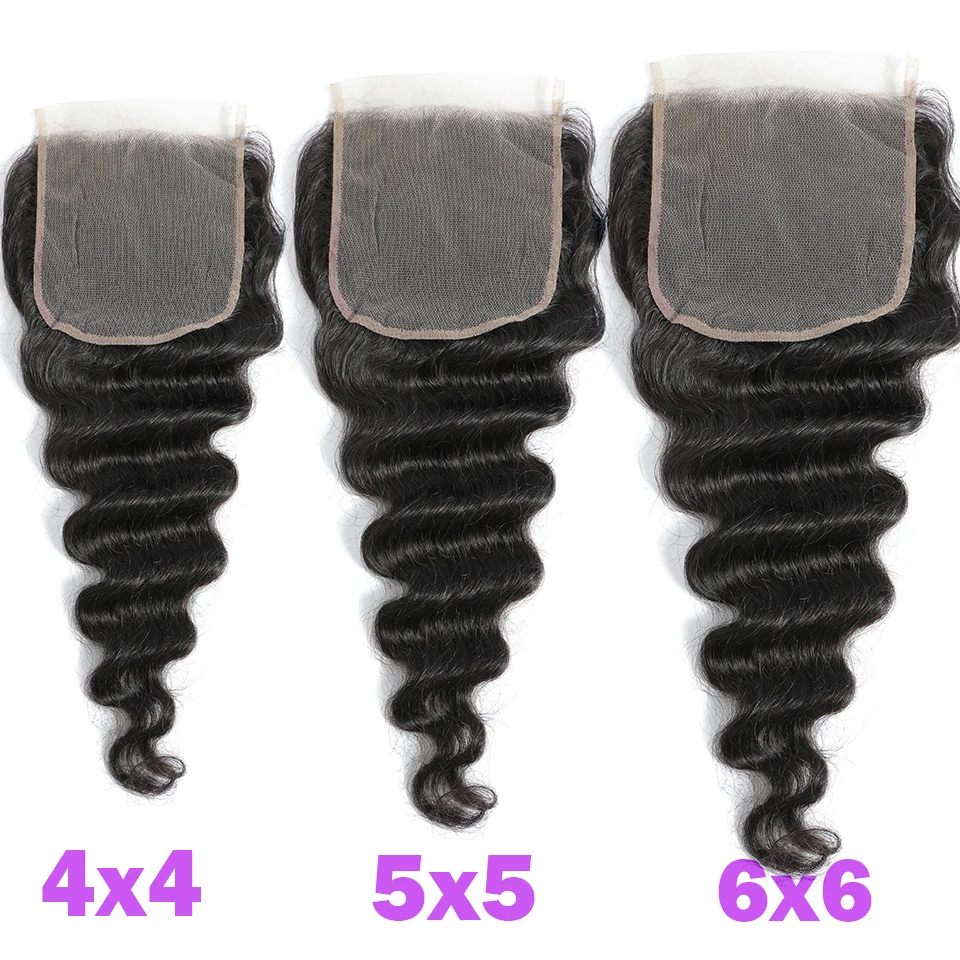 Loose Deep Wave Lace Frontal Loose Wave 13x4 Lace Frontal 4x4 5x5 6x6 Transparenter Lace Closure Echthaar mit vorgezupftem Haaransatz – Detail 12