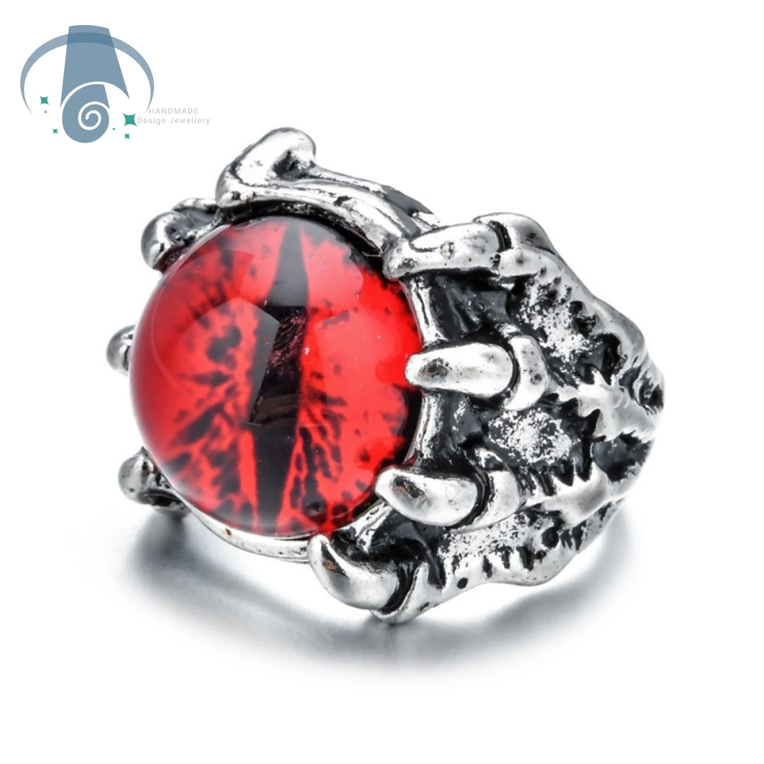 Anillo de garra de dragón, anillo ajustable con forma de garra de águila, joyería gótica punk con ojo para hombres, mujeres, unisex, estilo vintage, accesorios para las manos