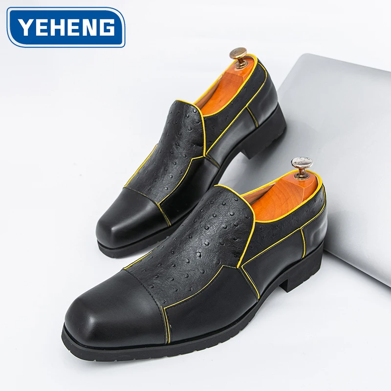 

Классические брендовые дизайнерские мужские туфли на плоской подошве в британском стиле, офисная мужская деловая социальная обувь, повседневная кожаная повседневная обувь для поездок на работу