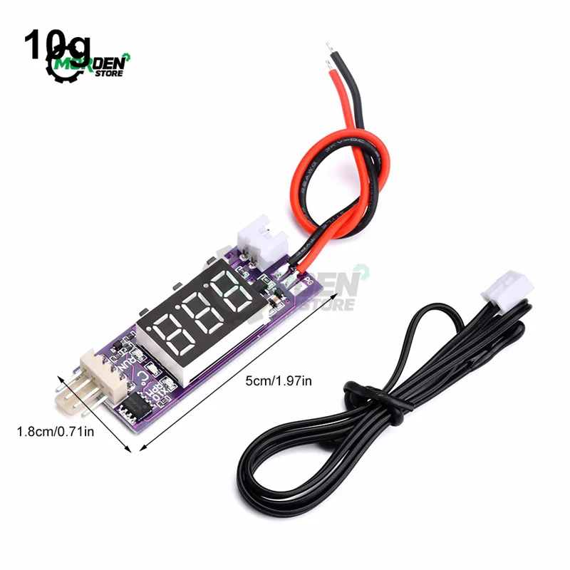 DC12V Four Wire PWM Fan Speed Controller Governor Driver Temperature Digital Display Supports Internal Fan Shutdown Power Supply