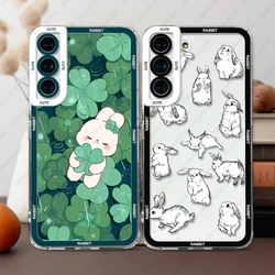 Case For Samsung Galaxy S25 S24 S20 S21 FE S22 Plus S23 Ultra A54 5G Soft Cover Cute Rabbit