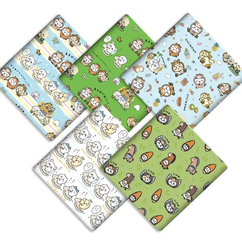 

Ткань с мультяшным рисунком 140x50 см, хлопковая ткань для пэчворка, детский домашний текстиль, для шитья кукол, платьев, штор, полиэстер-хлопковая ткань