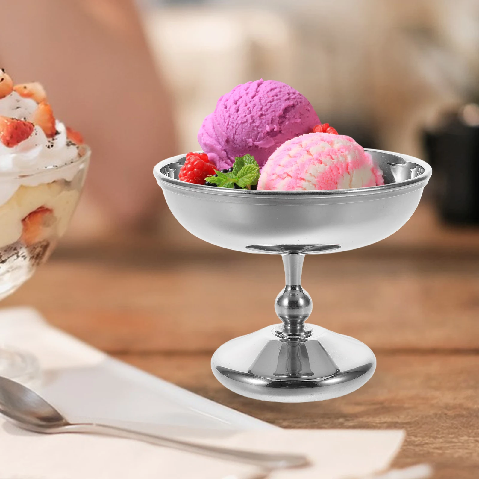 

Stainless Steel Dessert Cup Ice Cream Bowl Serving Bowls Color Yogurt Cups Goblet
