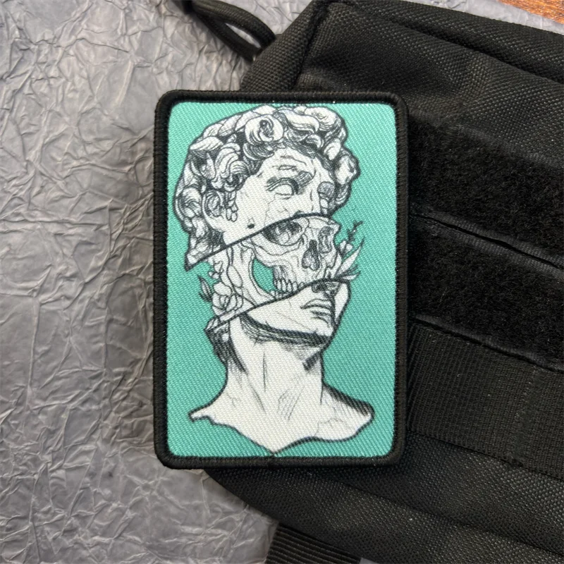 Statue of David Printed Patch on Clothes Equipment DIY Morale Badge Hook and Loop Military Tactical Patches Backpack Sticker