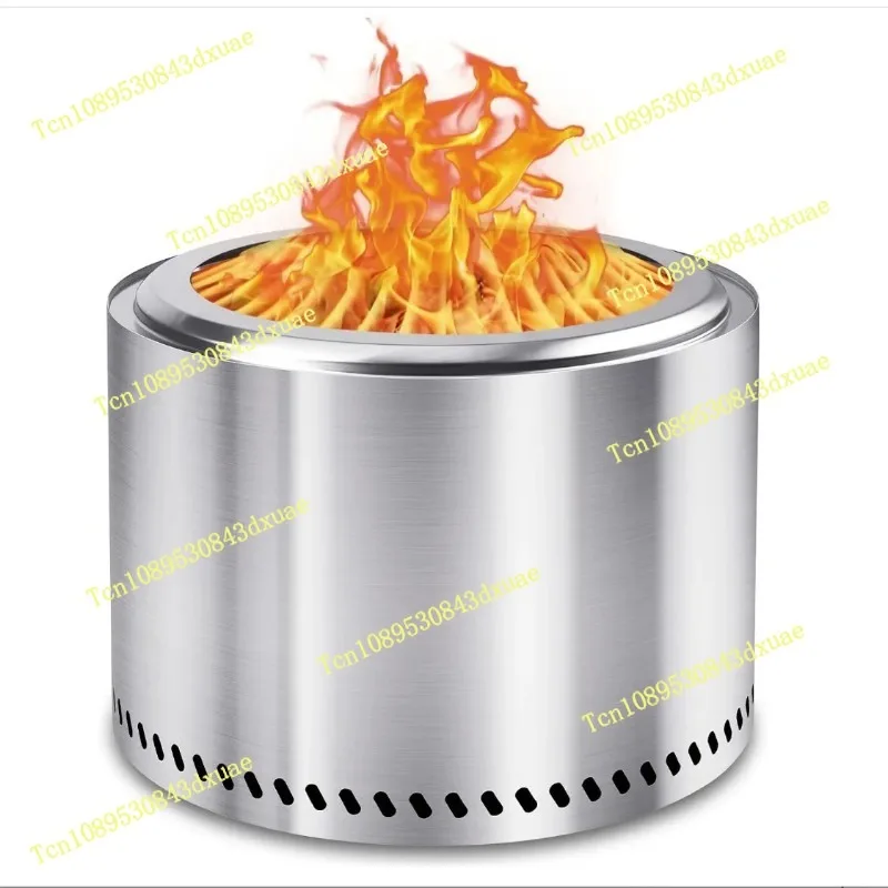 Outdoor Camping Wood-Burning Stove Large Integrated Stainless Steel Bonfire Stove Combustion Smokeless Courtyard Heating Stove