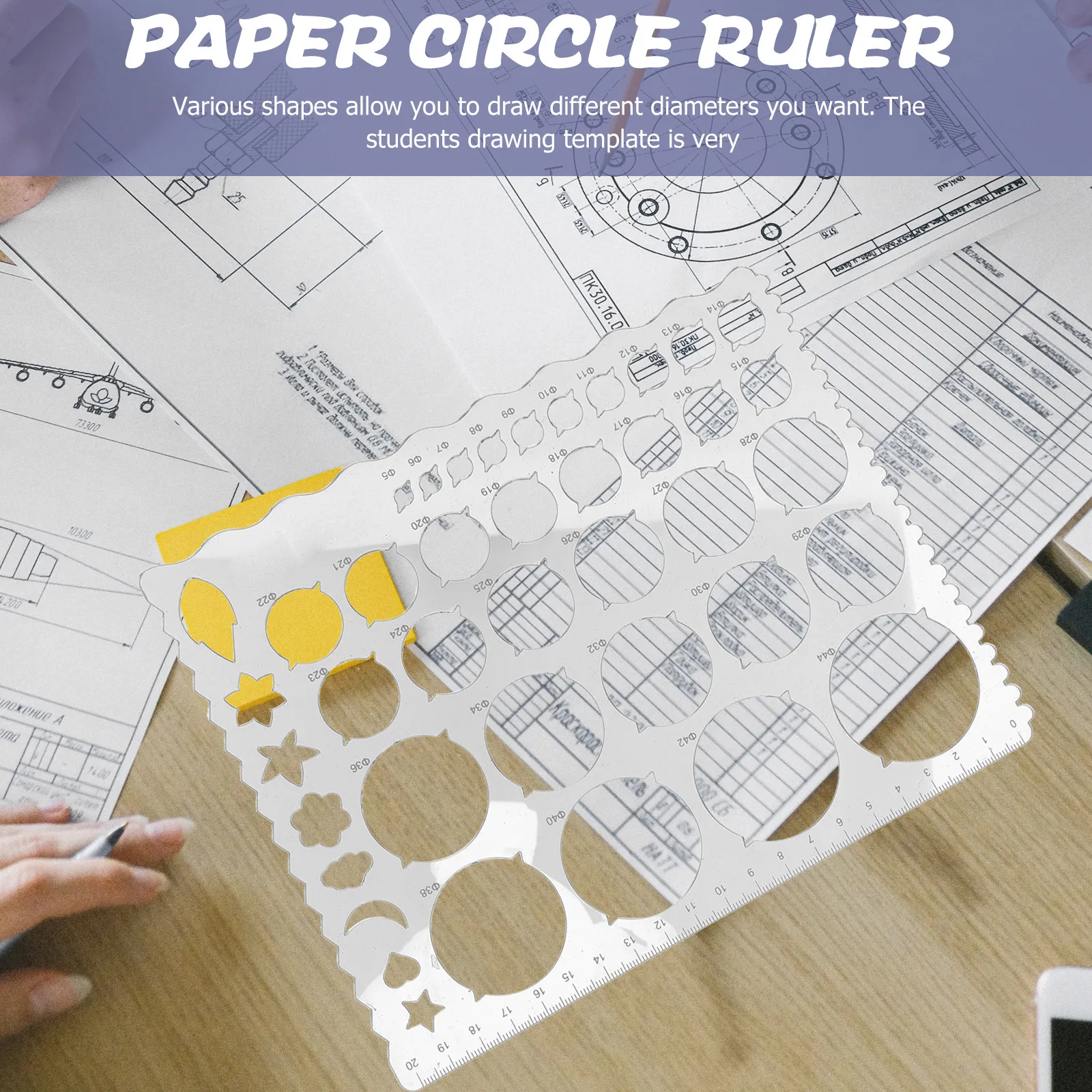 

Reusable Quilling Ruler Plastic Template for Indoor Outdoor Use Drawing Stencil Geometric Tool Supplies Quilling Ruler