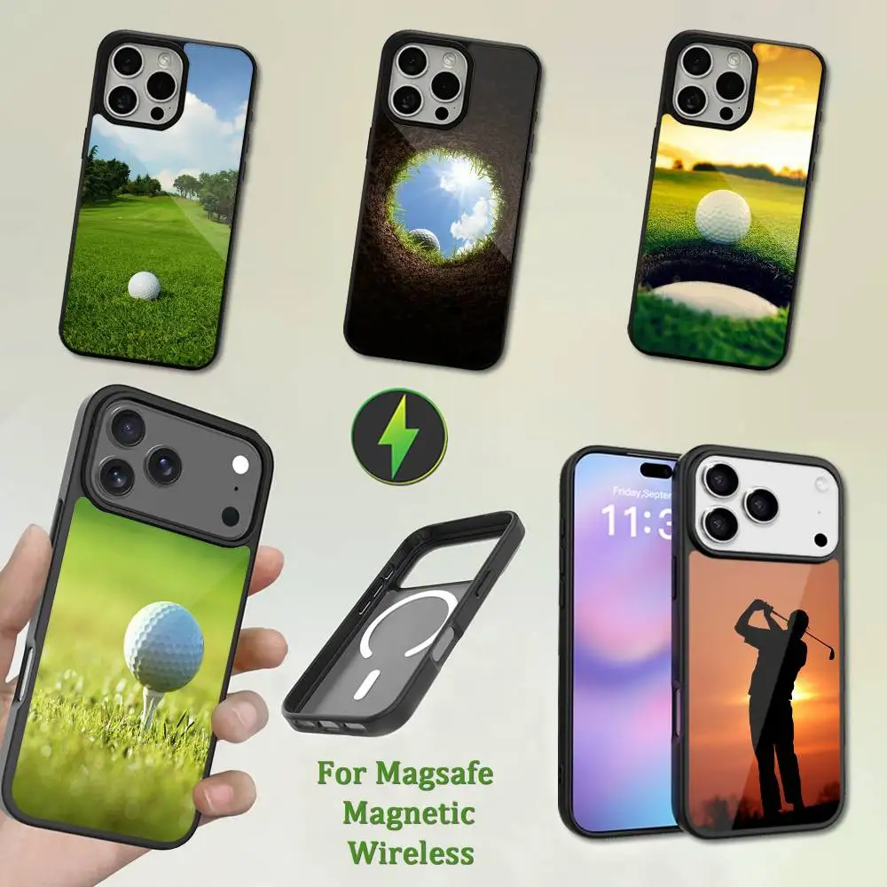 

Fashion Sport Golf Ball Phone Case For iPhone 13,12,11,16,15,17,14,Pro,Max,Plus,Mini,Magsafe,Magnetic Wireless Charging