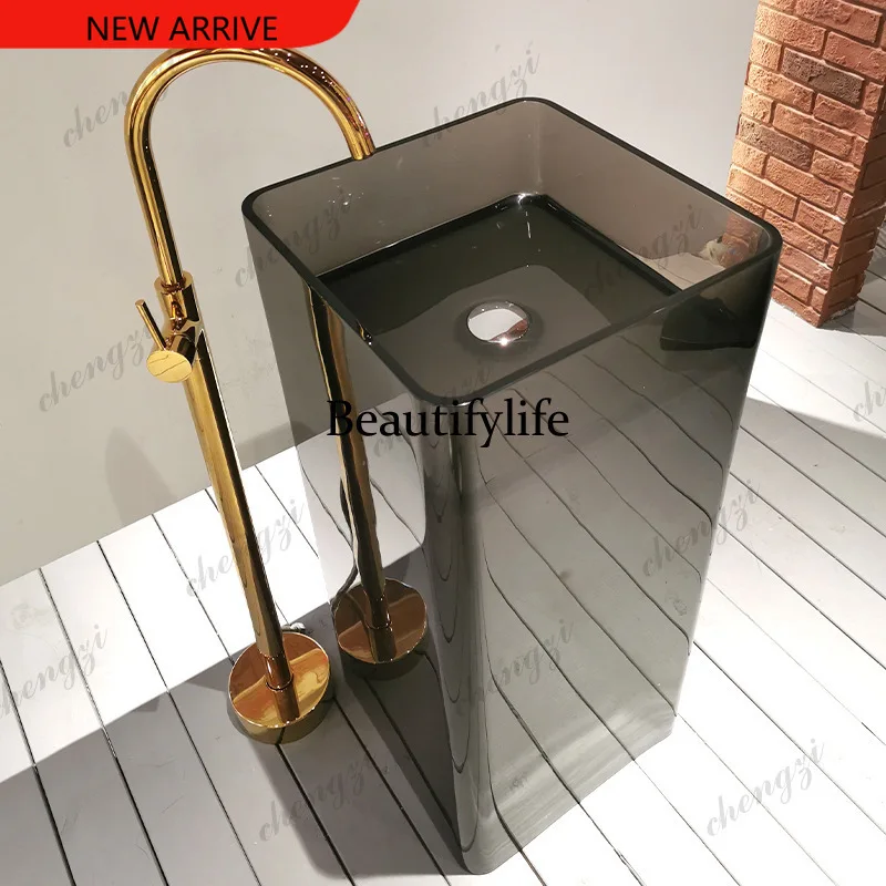 Y136  Modern minimalist color transparent floor-to-ceiling wash basin wash basin hotel bathroom