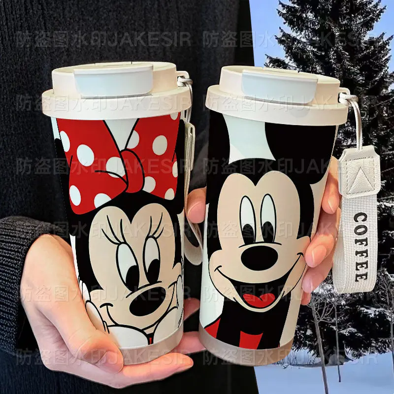 

Mickey Minnie cartoon kawaii cute thermos cup 316 stainless steel large capacity straw water cup car coffee cup men and women