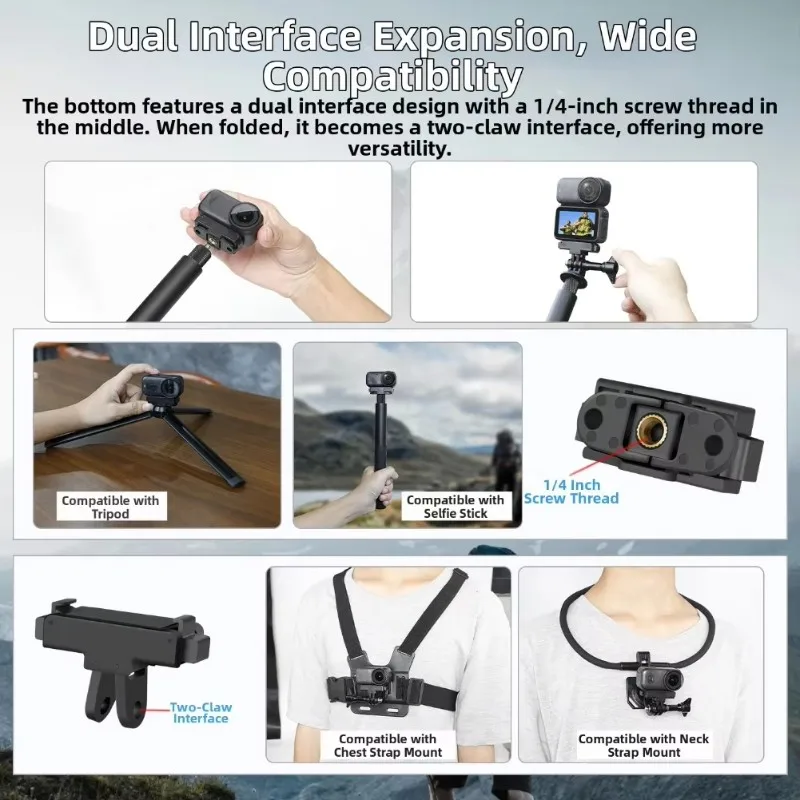 A73T For DJI For Nano Quick Release Magnetic Adapter Base-Plastic, Compact For Action Thumb Camera Mounting Solution