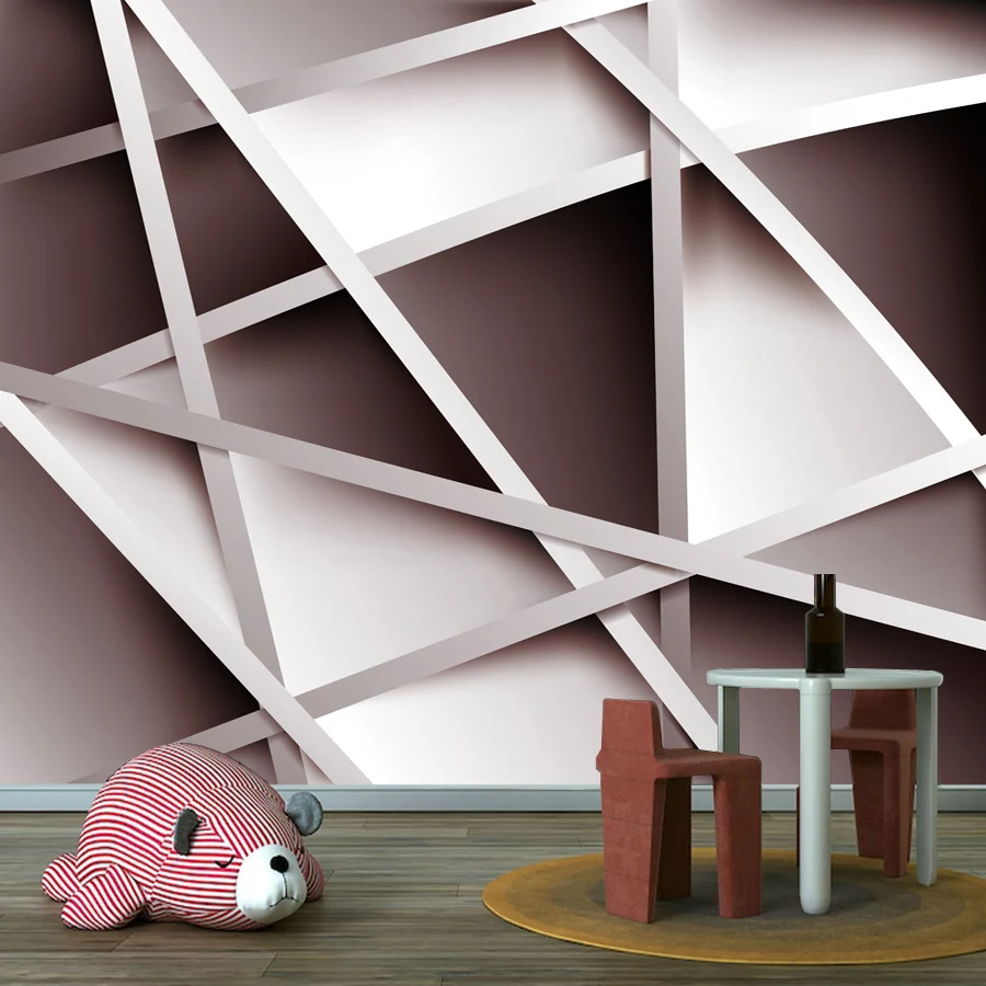 Custom Peel and Stick PVC wallpaper for Living Room Geometic Design Wall Papers Home Decor Decoration Ceiling Renovation Mural