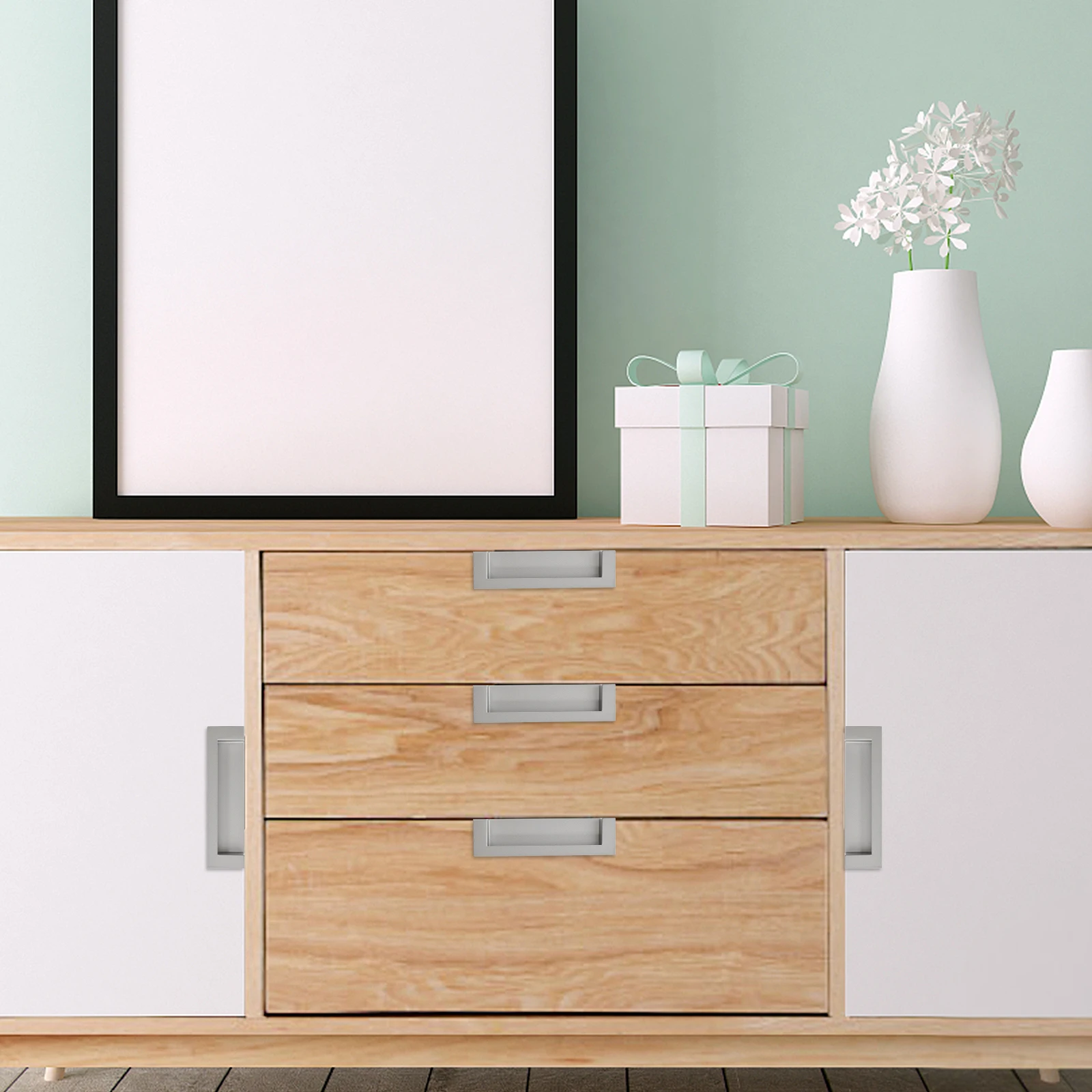 

2pcs Hidden Handles Alloy 2 Handle For Cabinet Pcs Durable Modern Furniture Closet Door Drawer Pulls Cabinet Hardware
