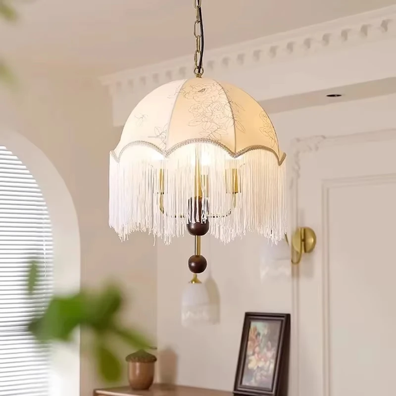 

Retro French Restaurant Chandeliers Designer Hanging Line Led Lamps For Dining Table Bar Bedroom Lighting Suspension Luminaire