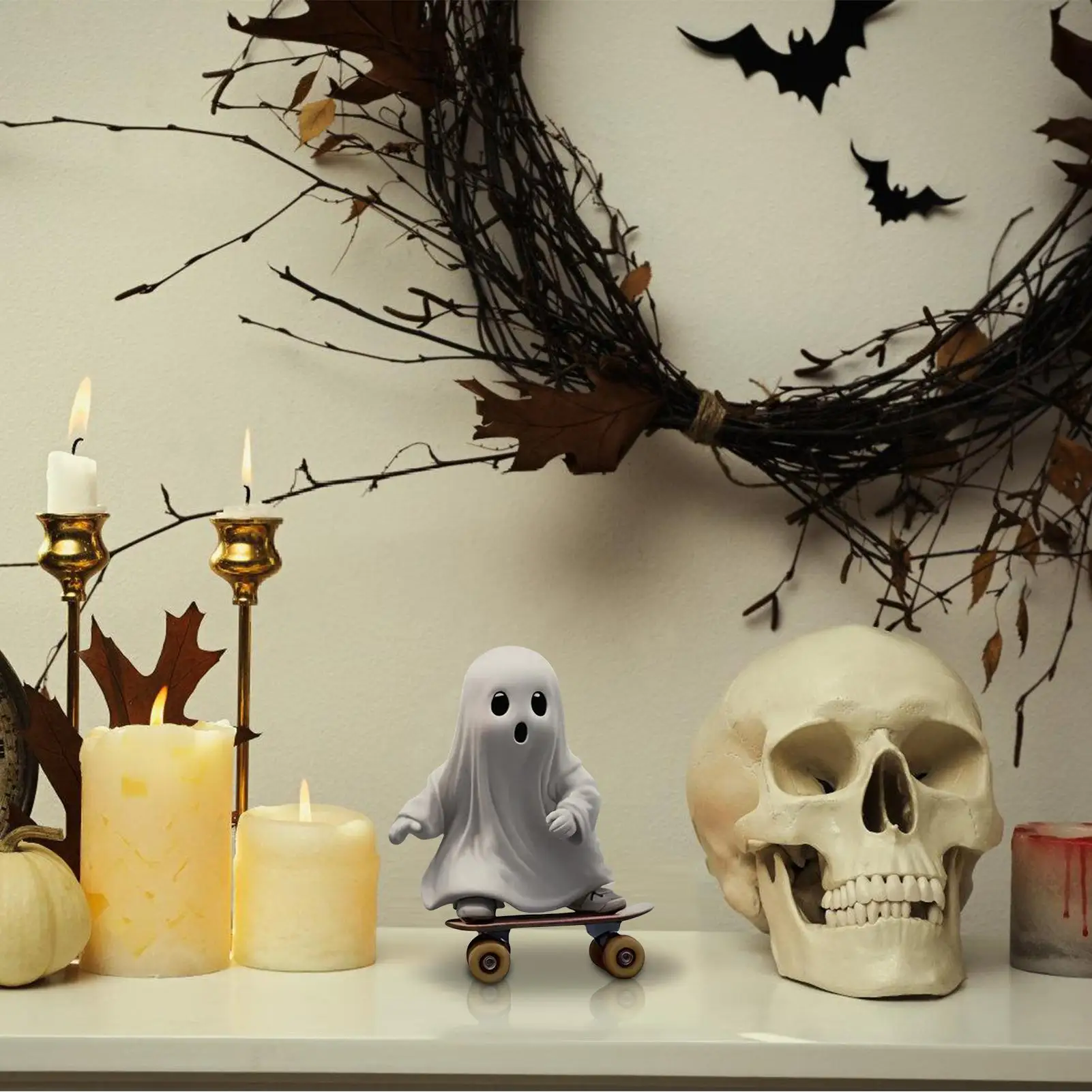 

Статуэтки на Хэллоуин, маленькие смоляные скульптуры с призраками на Хэллоуин, украшения, жуткая скульптура, центральные предметы стола для фермерской домашней террасы