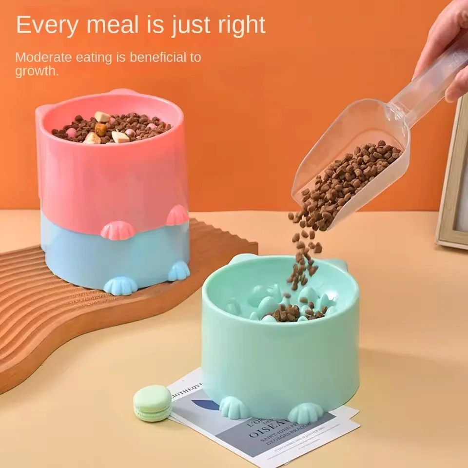 

Pet High Foot Anti Choking Bowl Cat Basin Neck Protection Design Cat Food Bowl Rice Bowl Slow Food Anti Choking Pet Supplies