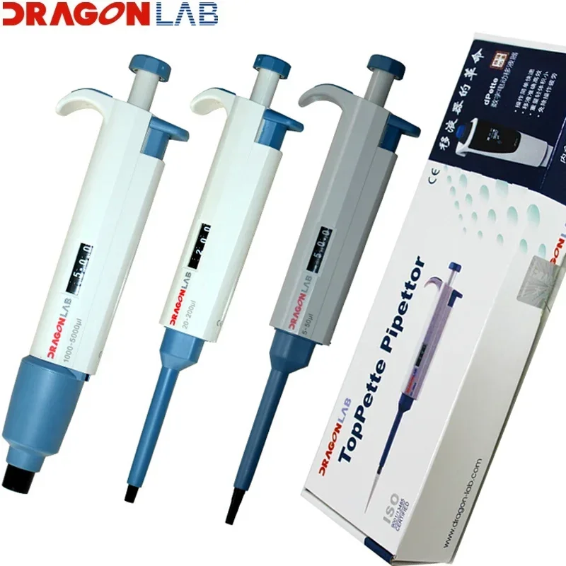 

Dragon Lab Manual Single Channel Adjustable Pipette 7010101033 TopPette 20-200ul/100-1000ul Tips Pipette Dropper