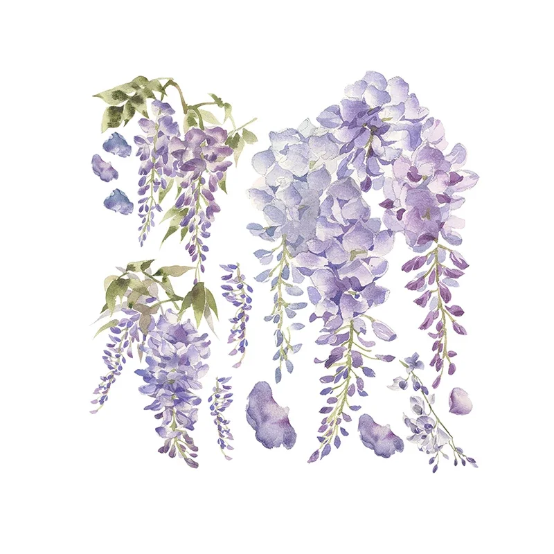 5m Wisteria Floral PET washi masking tape Roll