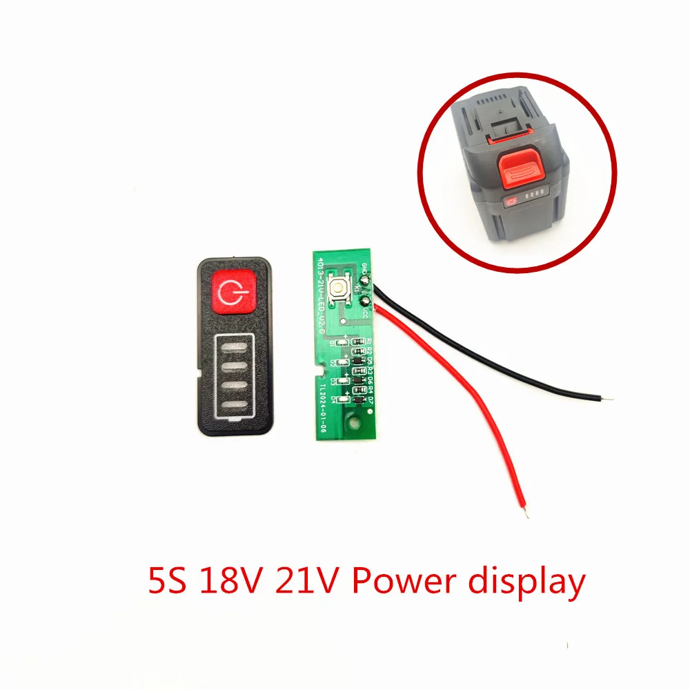 For Makita Lithium Battery Display 5S 18V 21V Electric Drill Screwdriver Battery Capacity Indicator LED Display 18650 Batteries