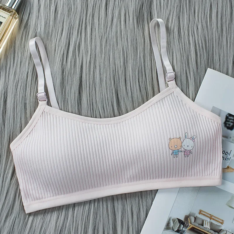 8-16 Years Kids Bras Young Girls Underwear Teenage Training Bras Women Cotton Kids cute Brassiere Tube Tops Girl's Sport Bras