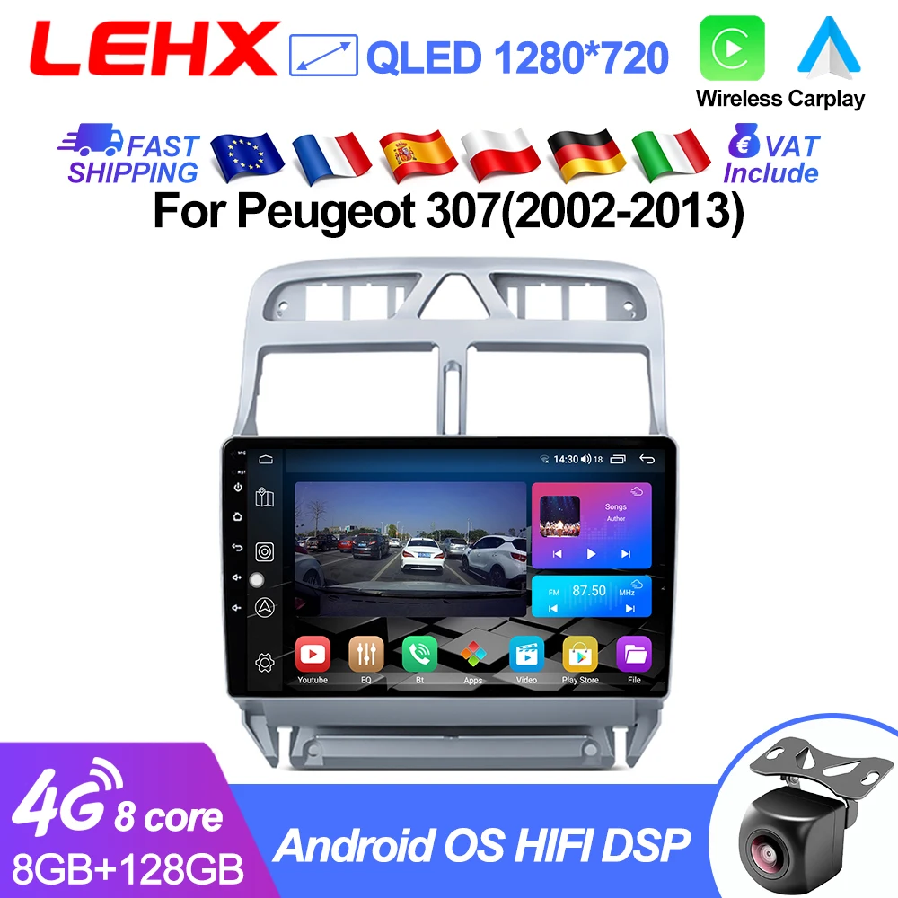 LHEX L6PRO Autoradio con sistema operativo Android per Peugeot 307 307CC 307SW 2002 - 2013 Wireless CarPlay Android Auto Navigazione GPS Autoradio 2 din 2din Unità principale Stereo Sistemi