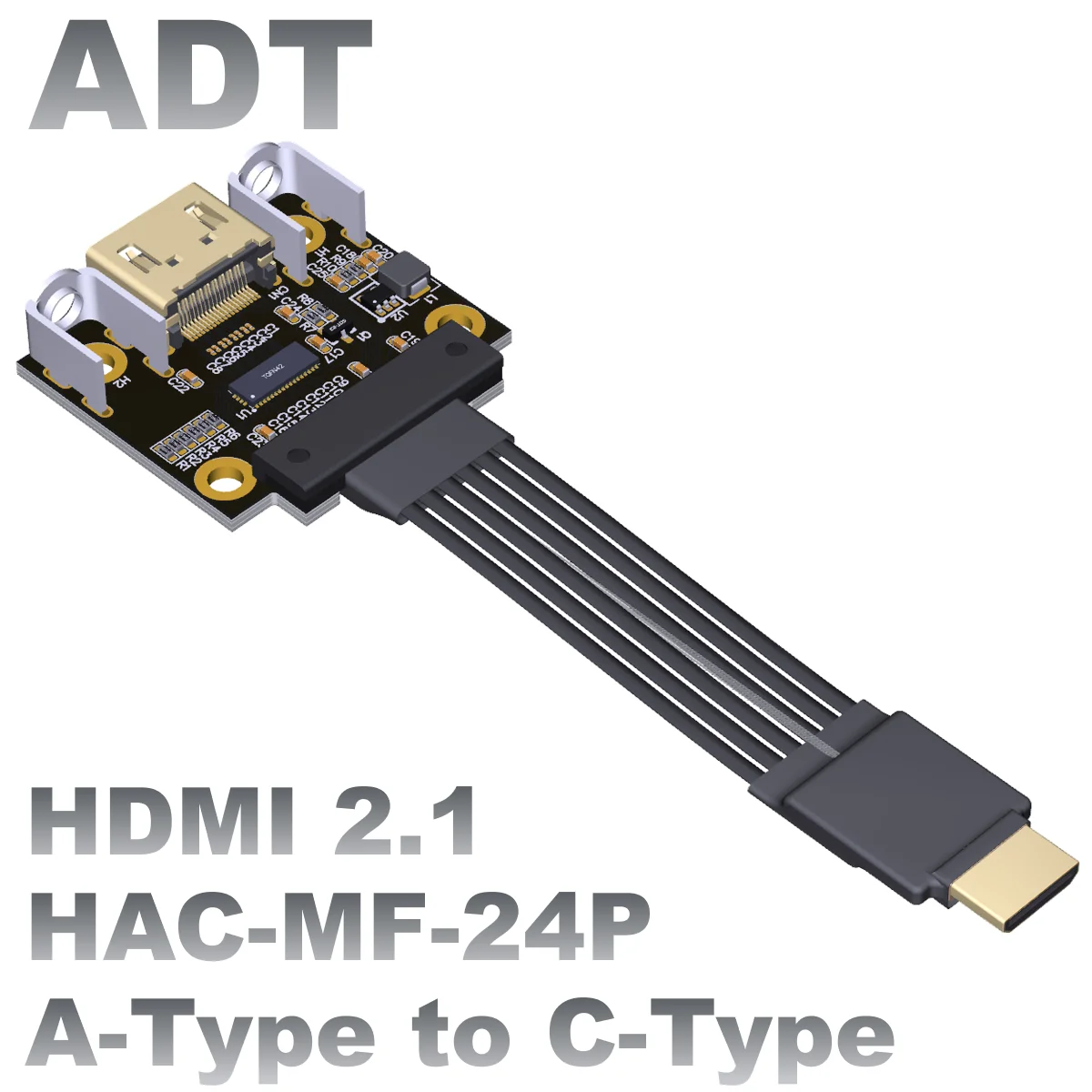 Ribbon FPV Mini HDMI-V2.1 Built-in Flexible Flat Cable - Raspberry Pi 4 Mini-HDMI to HDMI-2.1 Female Video Wire 24Pin FFC 4K/144