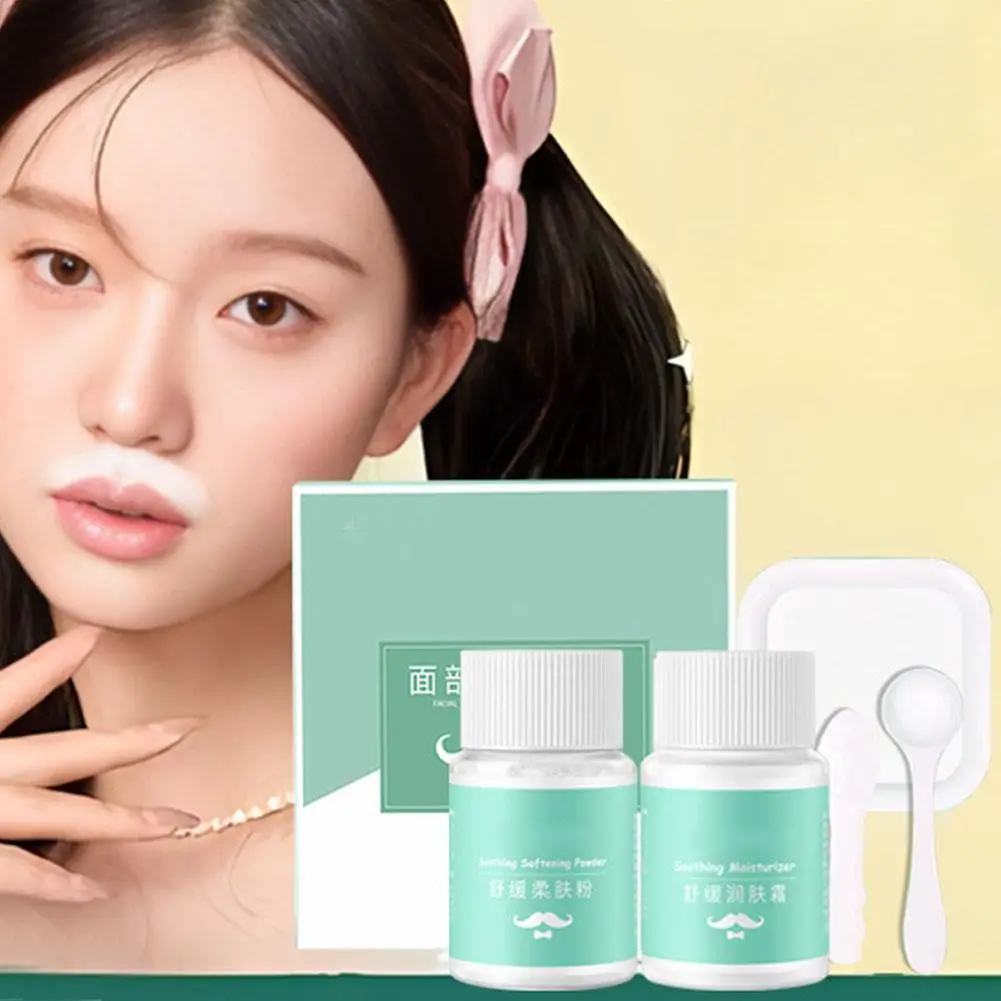 

30g+20g Aloe Hair Removal Cream Bleaching Agent Soft Stop Moustache Box Permanent Non-permanent Beard Smooth Q2A9