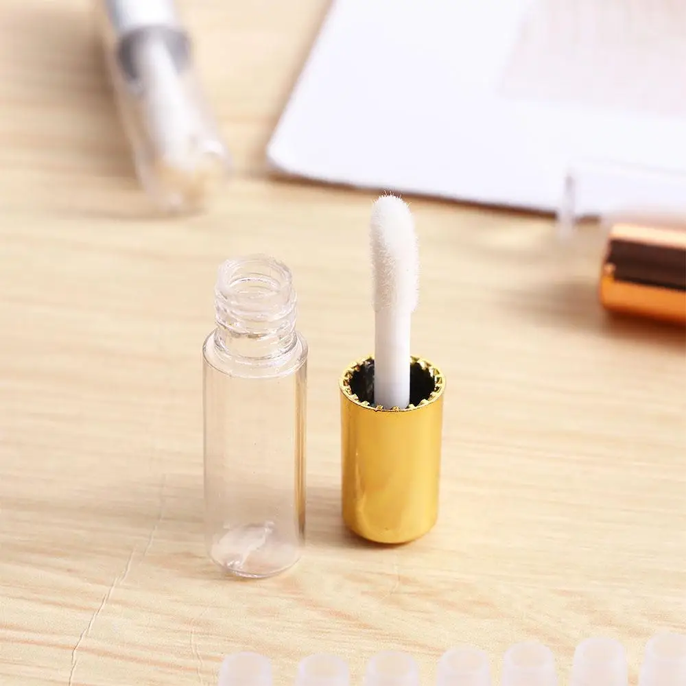Mini com tampa recipiente cosmético garrafas recarregáveis tubos de brilho labial garrafas de batom tubos de bálsamo labial