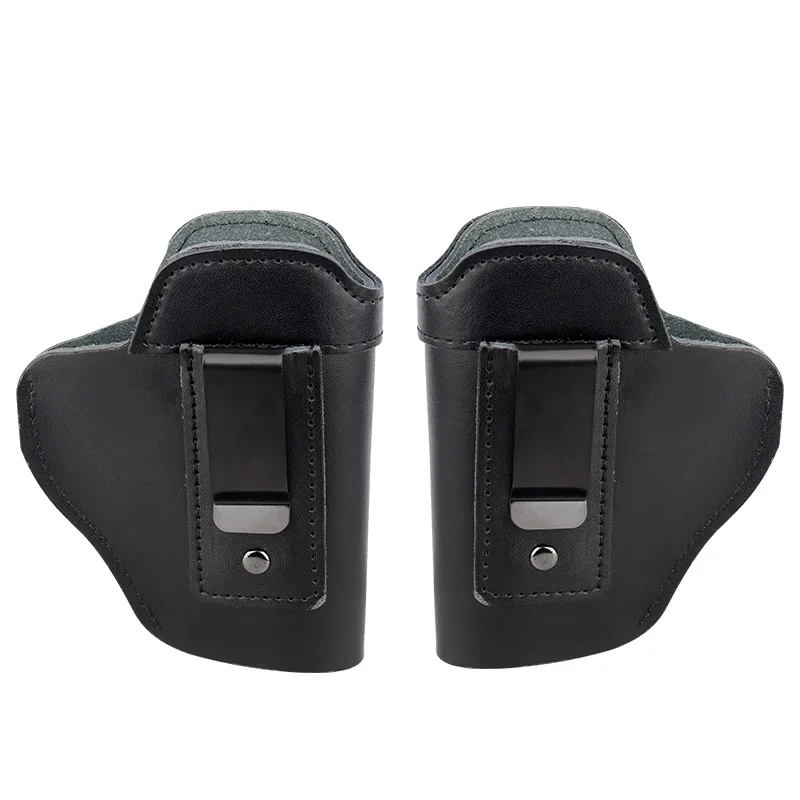 IWB Leather Concealed Carry Gun Holster for Glock 17 19 22 23 43 Sig Sauer P226 P229 Ruger Beretta 92 M92 Pistols Clip Case