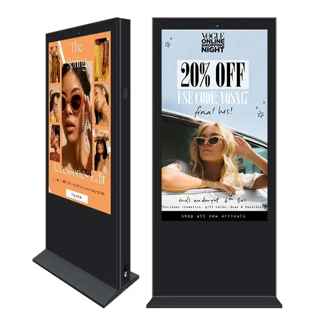 65 55inch Outdoor Capacitive Advertising Displays Price Touch Screen LCD Advertising Display Kiosk Digital Signage Outdoor 6mm