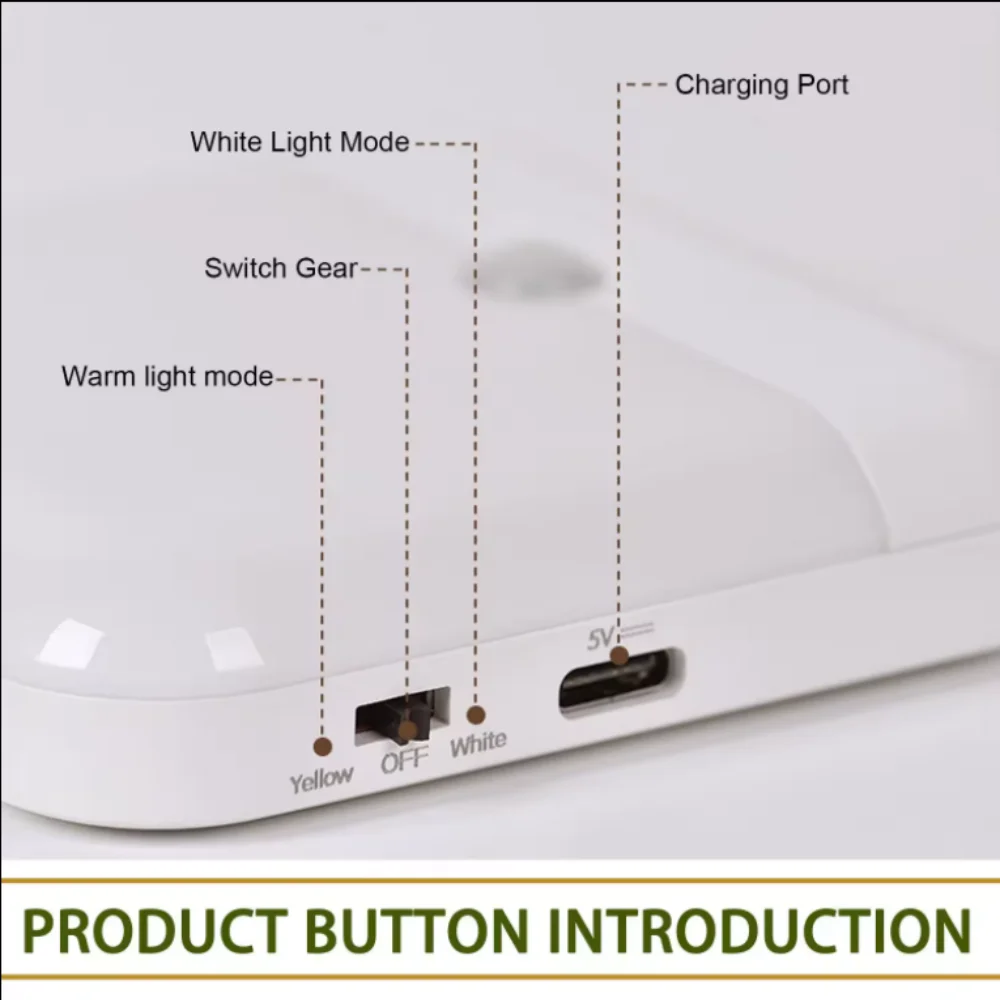 Imagem -02 - Recarregável Led Night Light Sensor de Movimento Usb Luz do Armário sem Fio Lâmpada de Parede Escada Armário Cozinha Cama