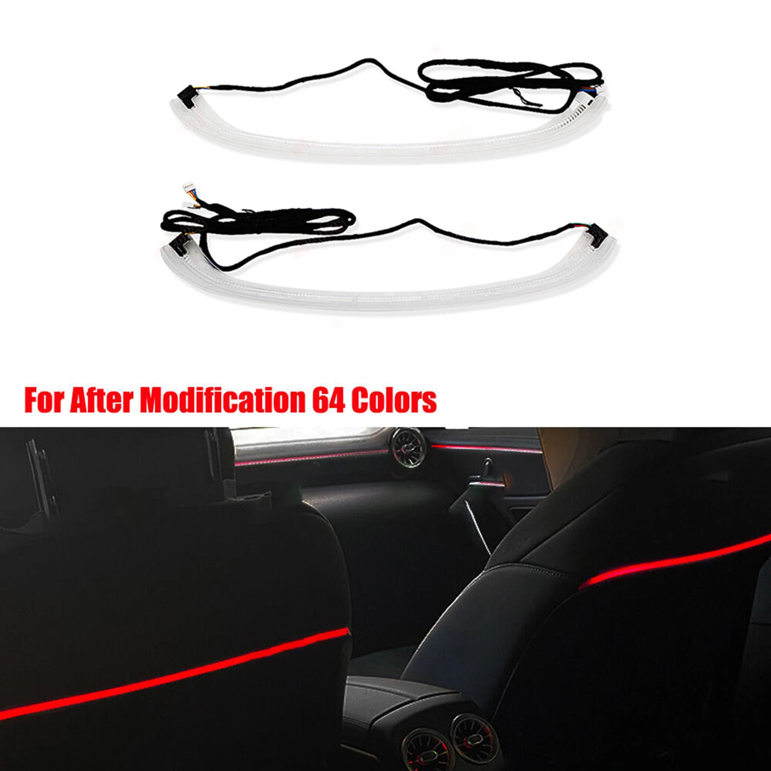 2pcs 64 Colors Seat Back Ambient Light For Mercedes Benz CLA200 CLA250 A Class W177 1.3L 2.0L 2019-2022