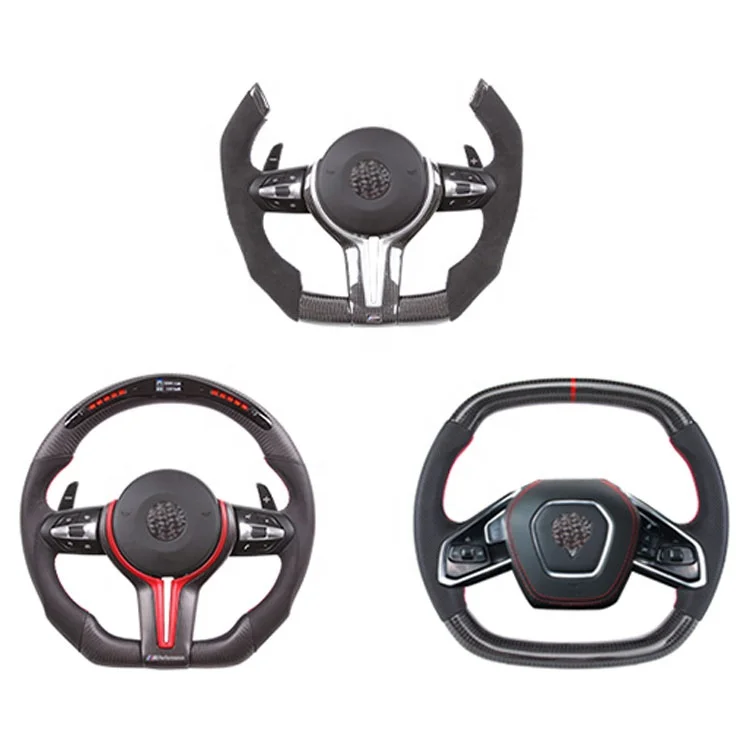 TLS Type D and Yoke Steering Wheel Matte Carbon Fiber Brand Heated Car Flat Bottom Leather Model 3 Y X S Sports